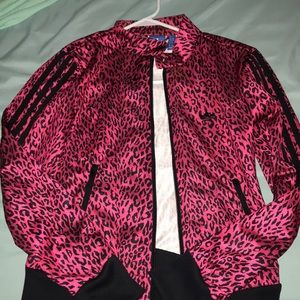 Addidas custom cheetah print jacket
